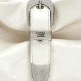 Belted hobo medium off white glossy plain - Ferent Bags 