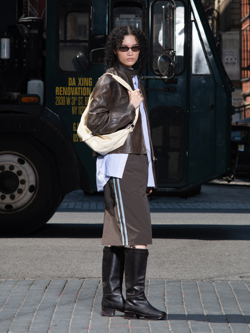 Belted hobo medium off white glossy plain - Ferent Bags 