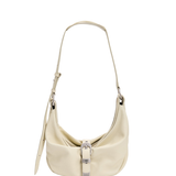 Belted hobo medium soy milk soft nappa