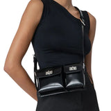 Billy black semi patent leather