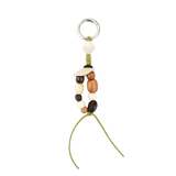 Stones green & beige small charm