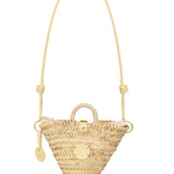 Capazo Raffia correa tubular amarillo