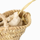 Capazo Raffia correa tubular amarillo