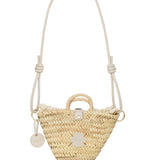 Capazo Raffia correa tubular beige