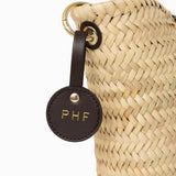 Capazo Raffia correa tubular negro