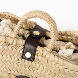Capazo Raffia correa tubular negro