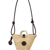 Capazo Raffia correa tubular negro