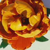 Charm de piel flor Mudan mostaza