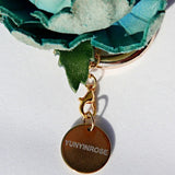 Charm de piel flor Mudan azul