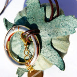 Charm de piel flor Mudan azul