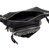 City Hobo micro black washed nappa