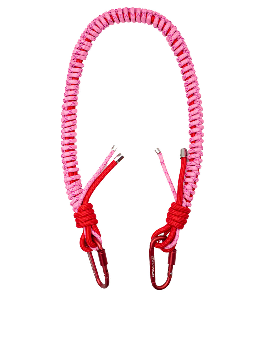 Red and pink nylon strap