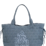 Denim Hearts Maxi Tote