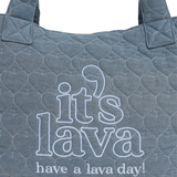 Denim Hearts Maxi Tote