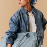 Denim Hearts Maxi Tote