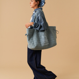 Denim Hearts Maxi Tote