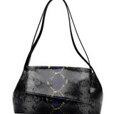 Erea grey python and black semi patent leather