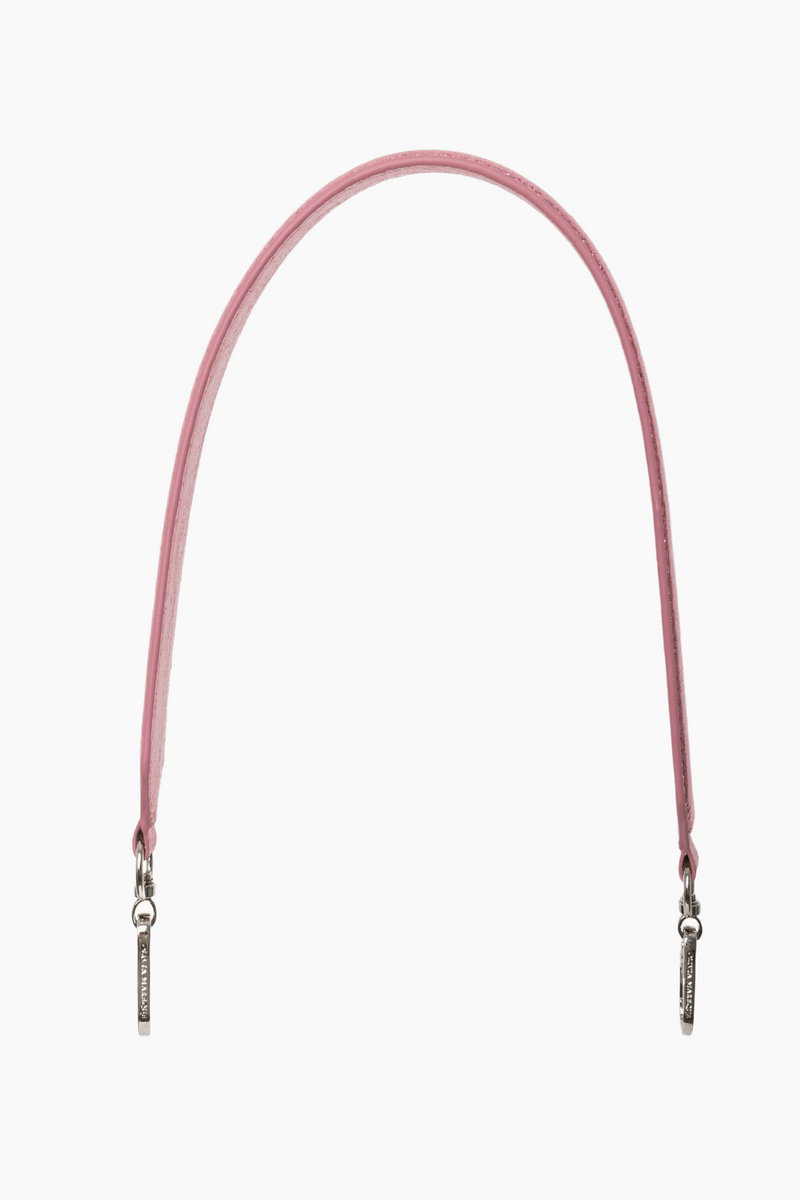 Metallic pink leather strap