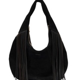 Gabi Suede Fringe Black w. gold
