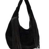 Gabi Suede Fringe Black w. gold