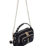 Helena Suede black w gold