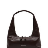 Hobo shoulder dark brown glossy plain - Ferent Bags 