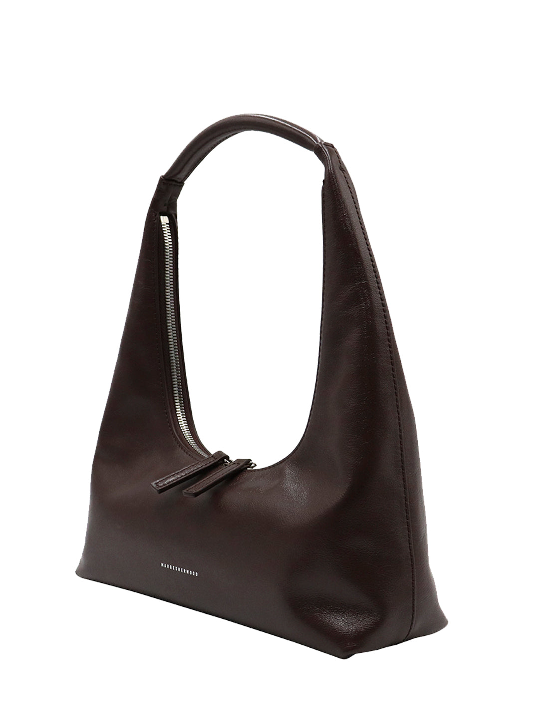 Hobo shoulder dark brown glossy plain - Ferent Bags 