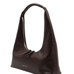 Hobo shoulder dark brown glossy plain - Ferent Bags 