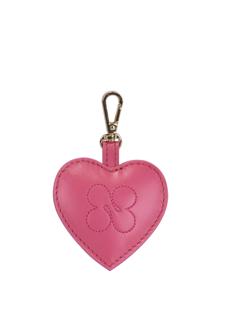 Heart bag charm Silky pink w. gold - Ferent Bags 