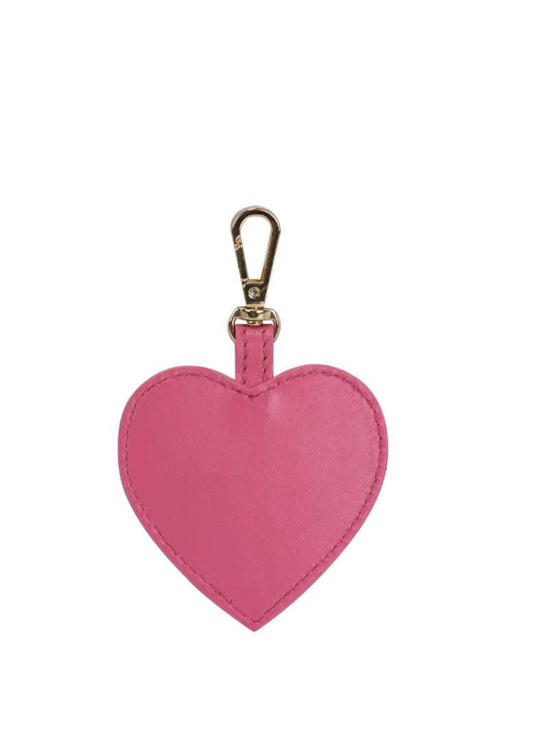 Heart bag charm Silky pink w. gold - Ferent Bags 