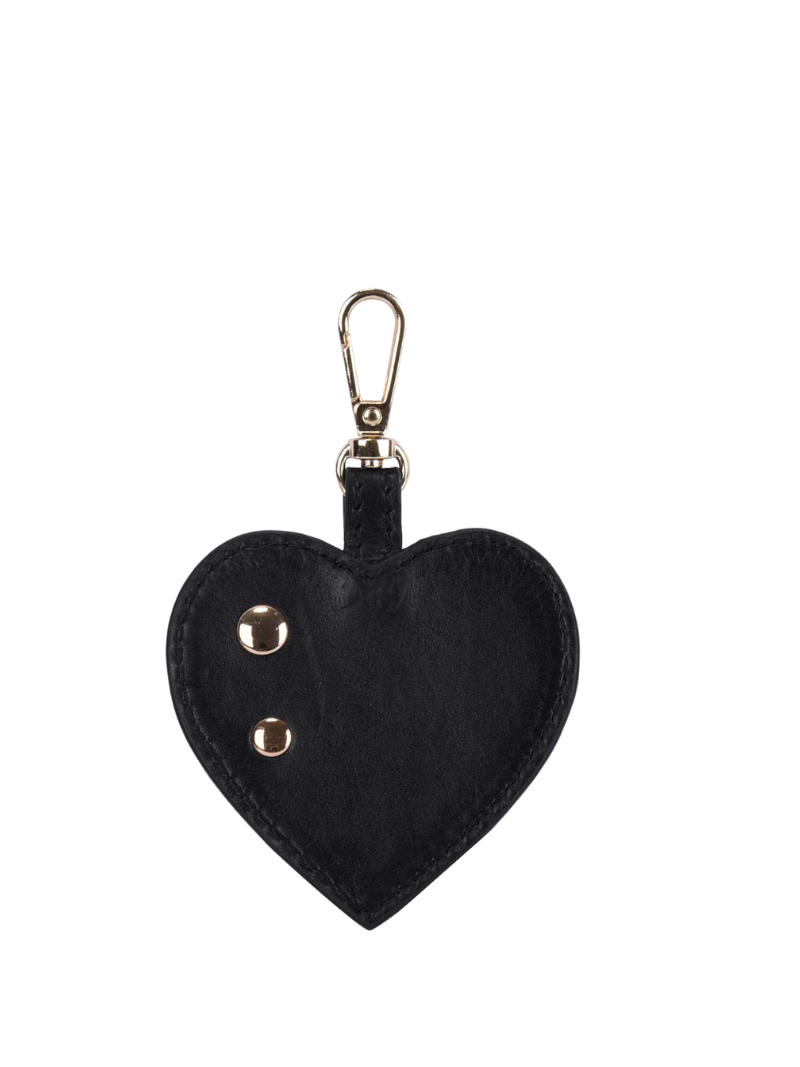 Heart Rivet bag charm Silky Black w. Gold - Ferent Bags 