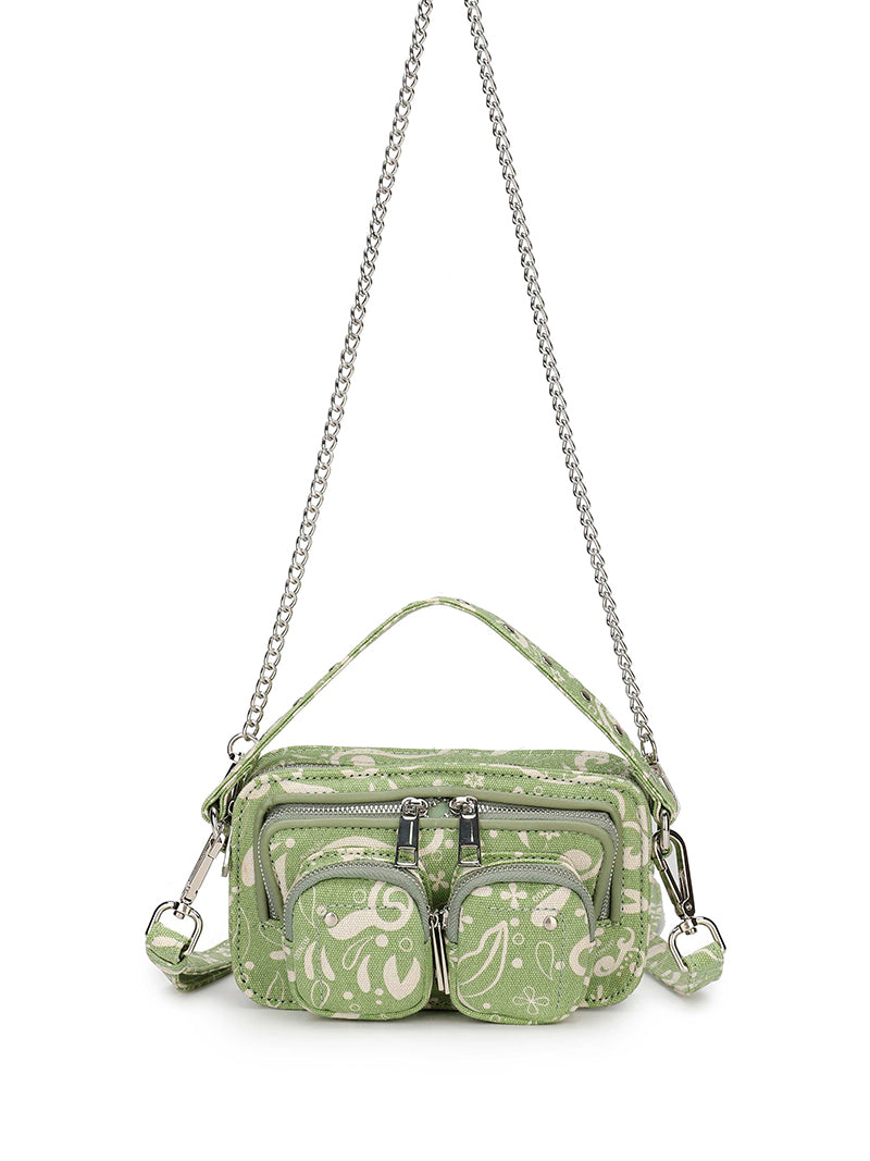 Helena Organic Canvas green w. print - Ferent Bags 