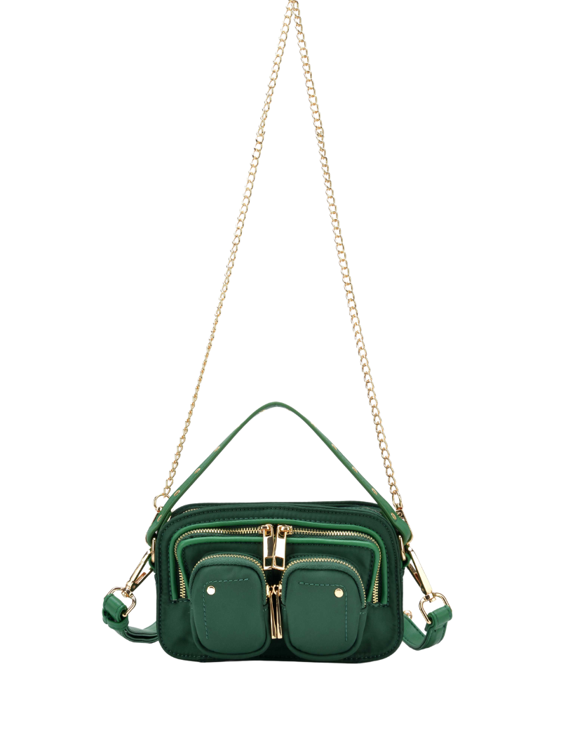 Helena Recycled Nylon dark green w. gold - Ferent Bags 