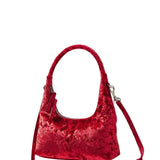 Mini red velvet hobo