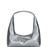 Hobo shoulder metallic grey foiled plain