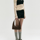 Hobo shoulder washed brown pull-up