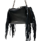 Kenza black fringed medium