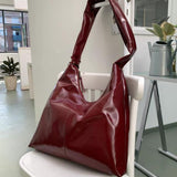 M Crossbody Bag glossy maroon