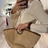 Raffia Marée bag natural and camel