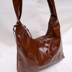 M Crossbody Bag glossy brown - Ferent Bags 