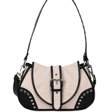 Maria Rivet Canvas Leather Off White