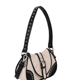 Maria Rivet Canvas Leather Off White