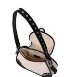 Maria Rivet Canvas Leather Off White