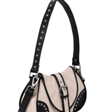 Maria Rivet Canvas Leather Off White