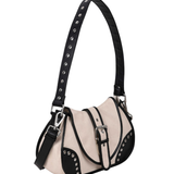 Maria Rivet Canvas Leather off white