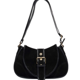 Maria Stitch Suede Black w. gold