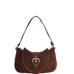 Maria suede brown w. gold - Ferent Bags 