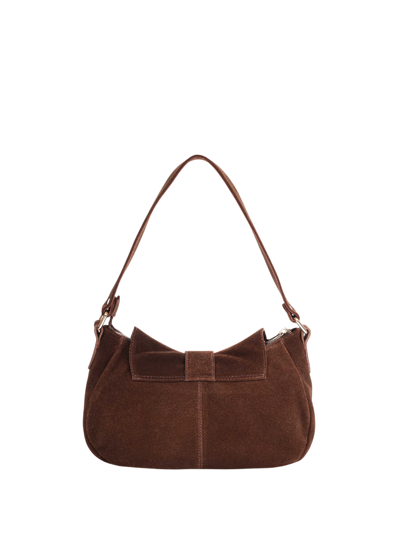 Maria suede brown w. gold - Ferent Bags 