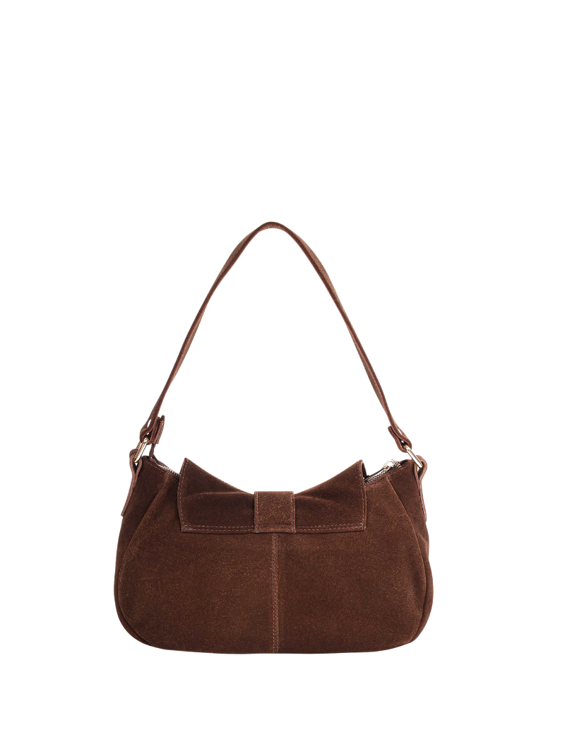 Maria suede brown w. gold - Ferent Bags 