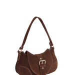 Maria suede brown w. gold - Ferent Bags 